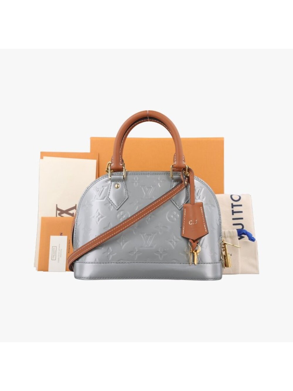 Louis Vuitton Alma BB Argent Monogram Vernis Handbag